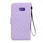 Wholesale Samsung Galaxy S6 Edge Plus Quilted Flip Leather Wallet Case with Strap (Purple)